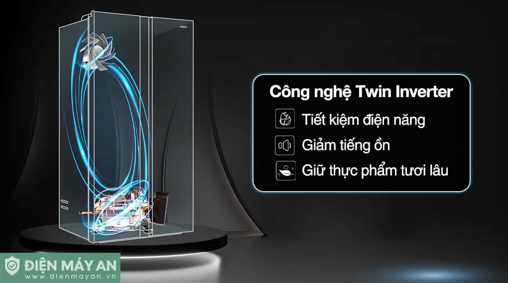 Tủ lạnh Aqua Inverter 646 lít Side By Side AQR-S682XA(SLB)