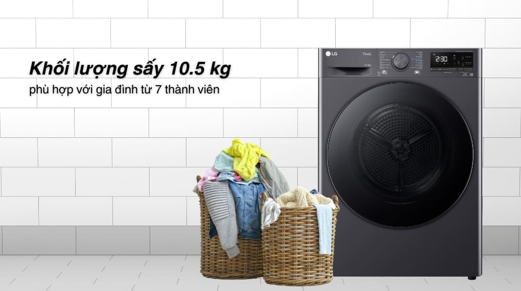 Máy sấy bơm nhiệt LG 10.5 kg DVHP50M