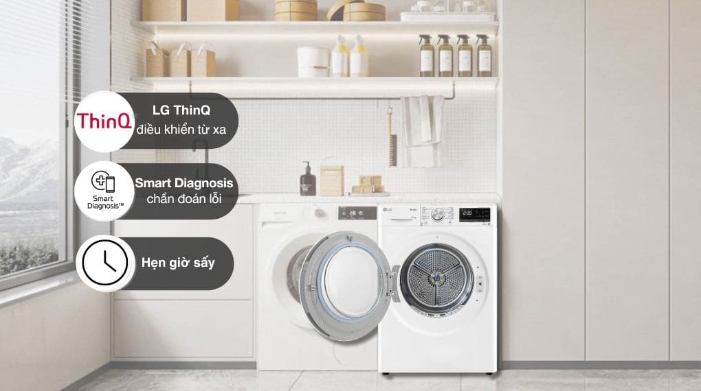 Máy sấy bơm nhiệt LG 10.5 kg DVHP50W