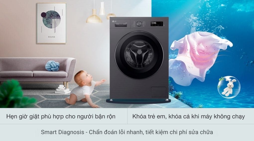 Máy giặt LG Inverter 9 kg FB1209S6M