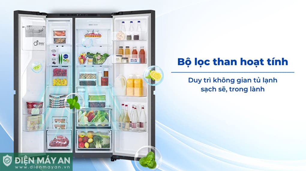 Tủ lạnh LG Inverter 641 lít Side By Side LSI63BLMA