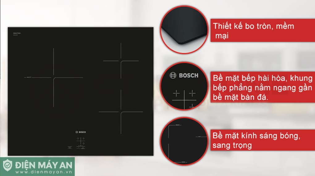 Bếp từ 3 vùng nấu âm Bosch Serie 2 PUC61KAA5E
