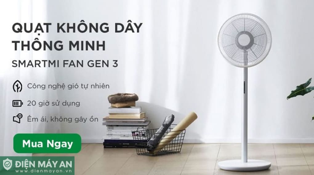 Quạt Tích Điện Thông Minh Smartmi Gen 3 ZLBPLDS05ZM
