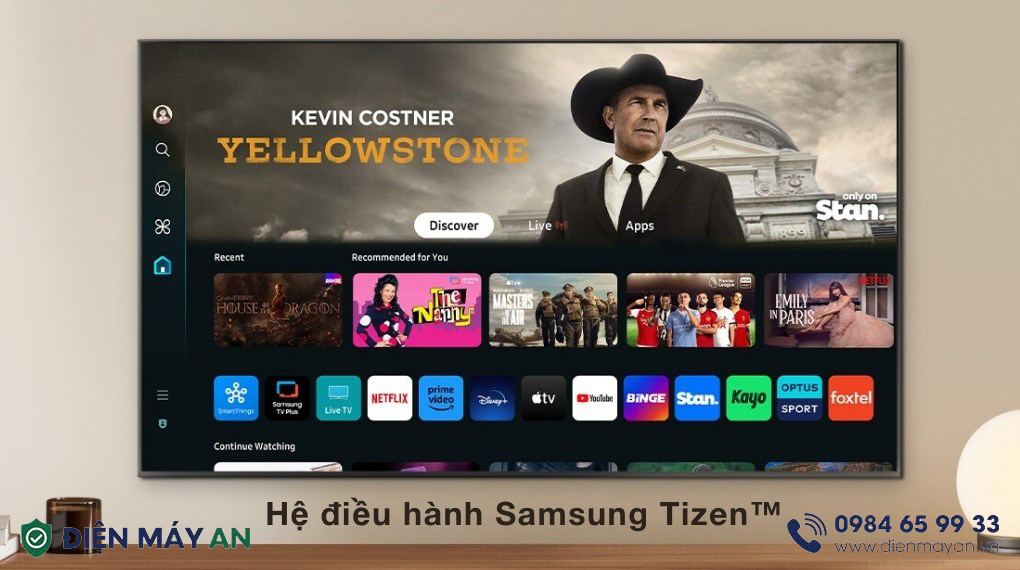 Smart Tivi QLED 4K 43 inch Samsung QA43Q60D sử dụng hệ điều hành thông minh Tizen™ với kho ứng dụng đa dạng