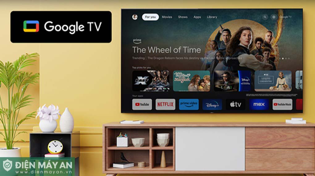 Tivi Sony&nbsp;K-85XR90 sử dung hệ điều hành Google TV với giao diện thân thiện