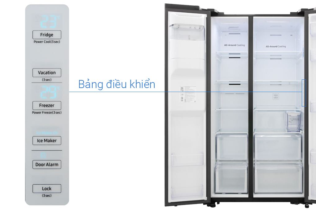 Tủ Lạnh Side By Side Samsung Inverter 635 Lít RS64R53012C/SV
