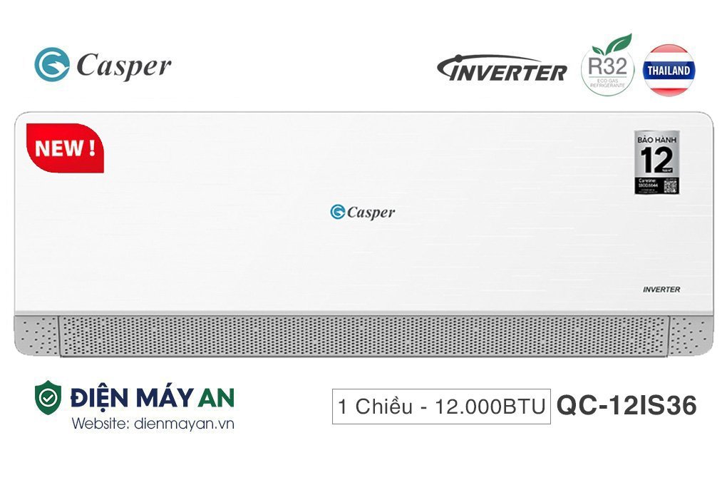 Điều Hòa Casper Inverter 12000 BTU 1 Chiều QC-12IS36 - Giá Tốt