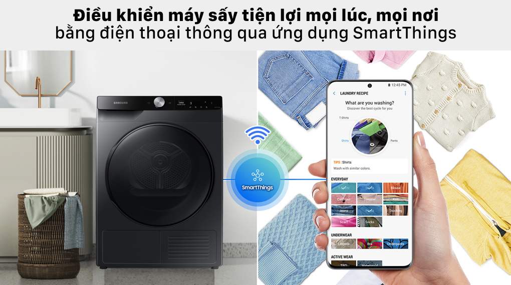 Máy Sấy Bơm Nhiệt Samsung Inverter 9 Kg DV90T7240BB/SV