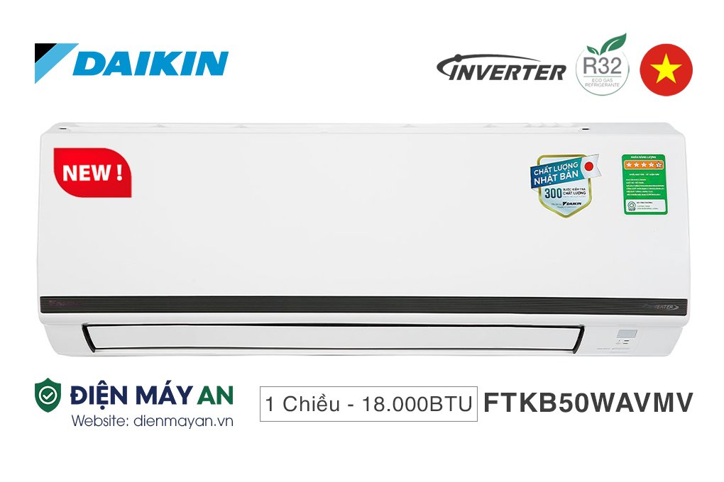 Điều Hòa Daikin Inverter 18000 BTU 1 Chiều FTKB50WAVMV