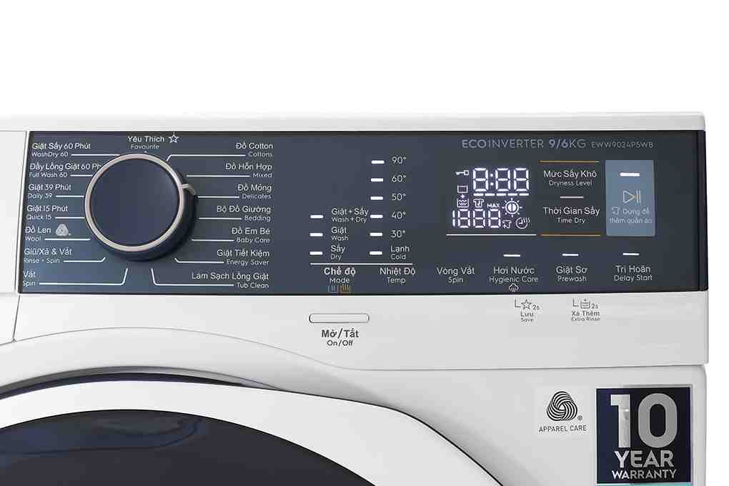 Máy Giặt Sấy Electrolux Inverter 9 Kg Sấy 6 Kg EWW9024P5WB