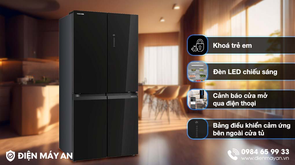 Tủ lạnh Toshiba Inverter 474 lít Multi Door GR-RF611WI-PGV(22)-XK