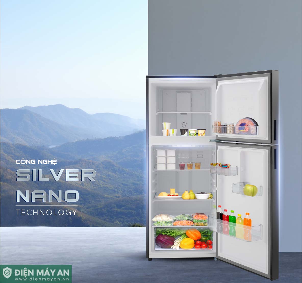 Tủ Lạnh Funiki Cánh Kính Inverter 286 Lít HR T8286GB - công nghệ kháng khuẩn, khử mùi