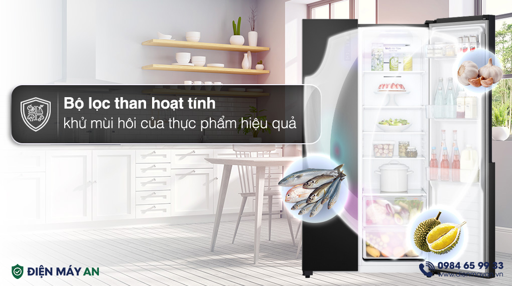 Tủ Lạnh LG Inverter 519 Lít Side By Side GR-B256BL