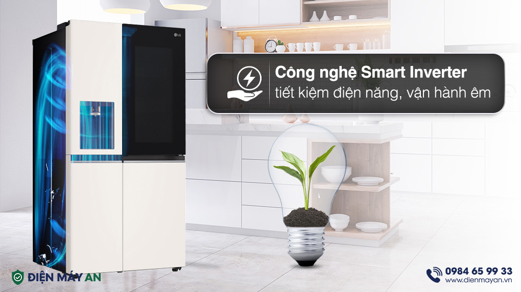 Tủ Lạnh LG Inverter 635 Lít Side By Side InstaView Door-in-Door GR-X257BG - công nghệ tiết kiệm điện