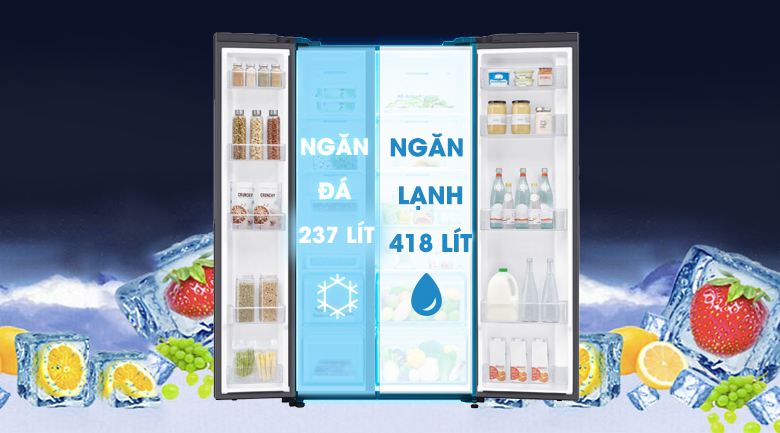 Tủ Lạnh Side By Side Samsung Inverter 655 Lít RS62R5001B4/SV