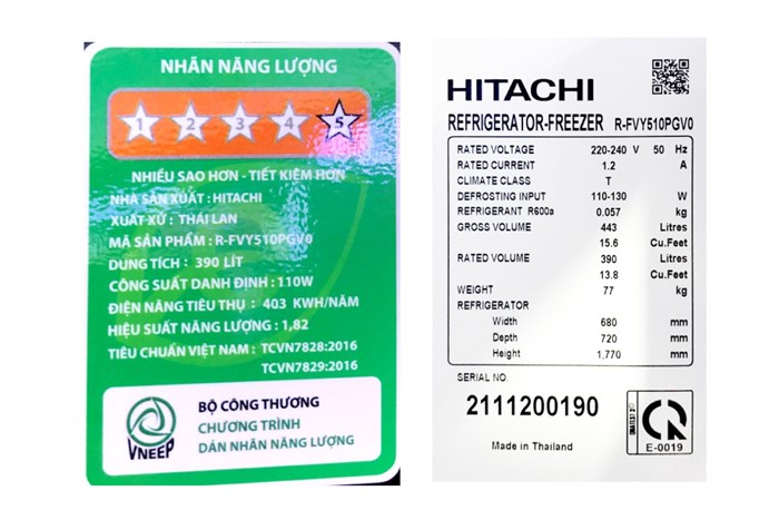 Tủ Lạnh Hitachi Inverter 390 Lít R-FVY510PGV0 GMG&nbsp;