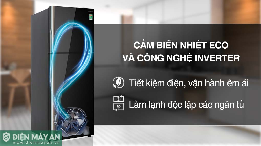 Tủ Lạnh Hitachi Inverter 366 Lít R-FVX480PGV9 GBK