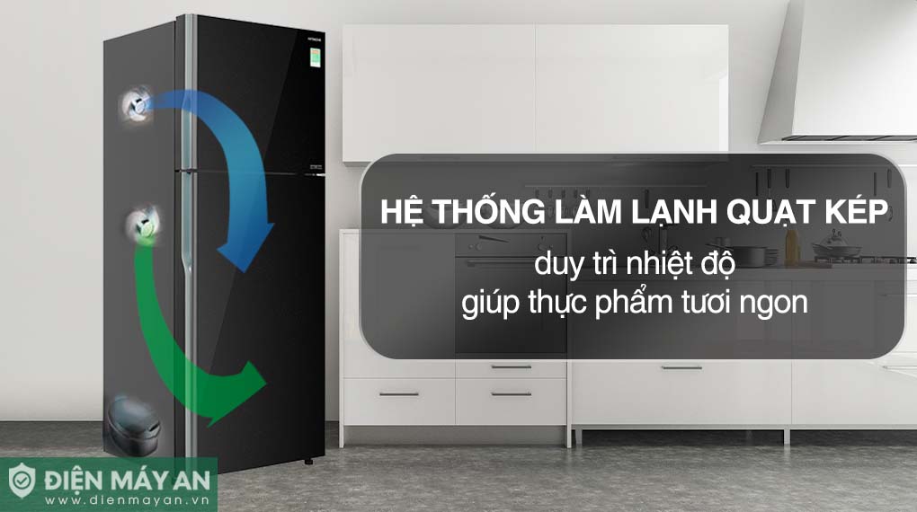 Tủ Lạnh Hitachi Inverter 406 Lít R-FVX510PGV9 GBK