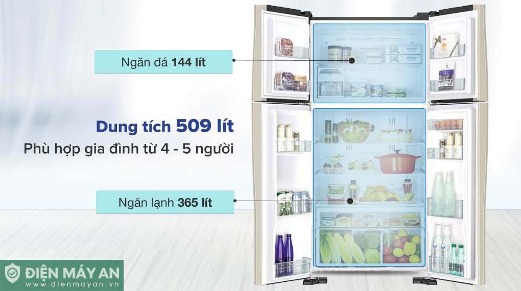 Tủ Lạnh Multi Door Hitachi Inverter 509 Lít R-FW650PGV8 GBK