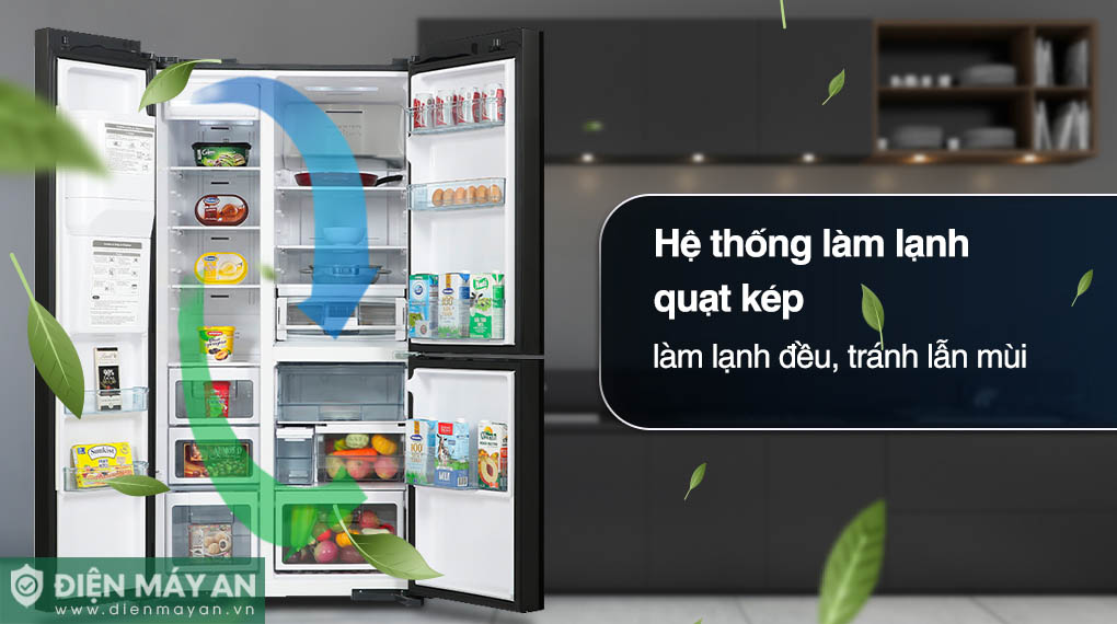 Tủ Lạnh Hitachi Inverter 569 Lít Side By Side R-MX800GVGV0 GMG