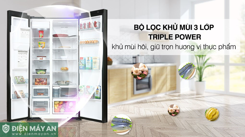 Tủ Lạnh Hitachi Inverter 573 Lít Side By Side R-SX800GPGV0 GBK
