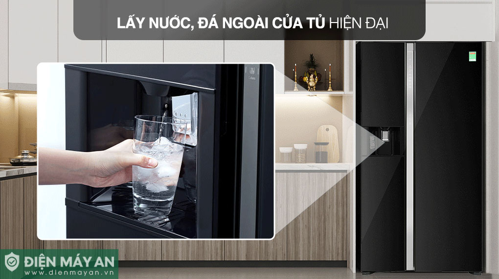 Tủ Lạnh Hitachi Inverter 573 Lít Side By Side R-SX800GPGV0 GBK