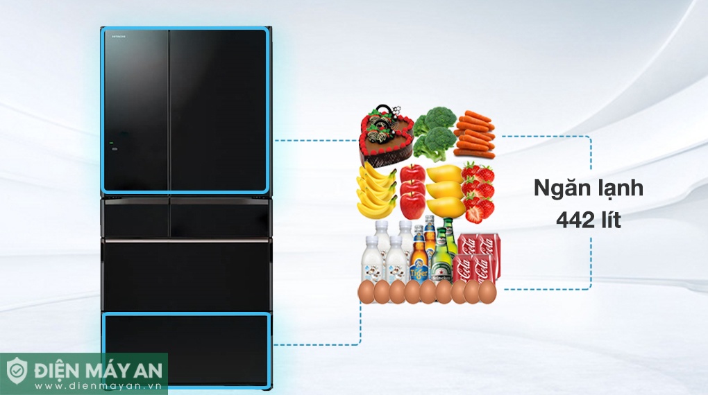 Tủ Lạnh Hitachi Inverter 615 Lít Multidoor R-WX620KV XK